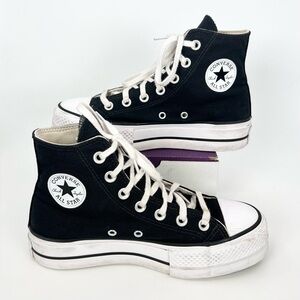 Converse Chuck Taylor All Star Lift Platform Black High Top Shoes - WOMENS 6